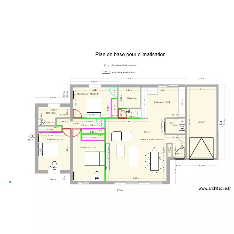 Plan de base pour climatisation. Plan de Plan de base pour climatisation. Plan de