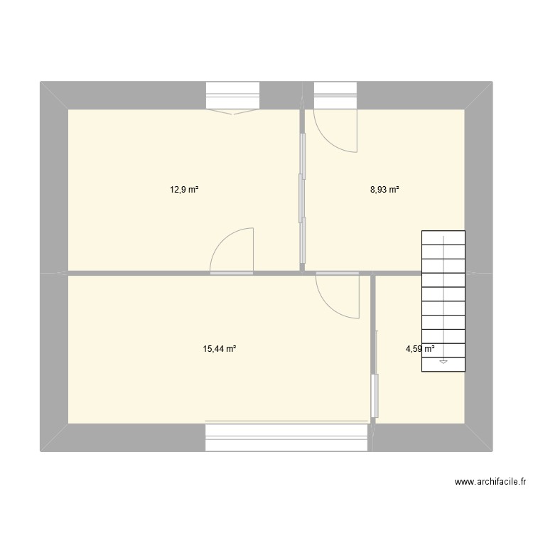 Maison 2. Plan de 4 pièces et 42 m2