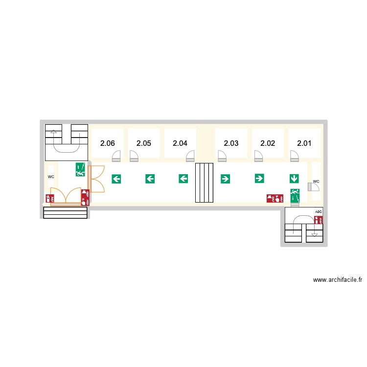  Sacré Coeur de Stockel - Vieux bâtiment - Etage 2. Plan de 9 pièces et 4 m2