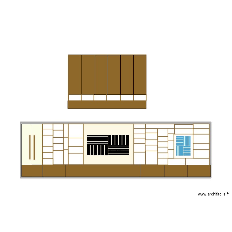 bibliotheque 4. Plan de 1 pièce et 22 m2