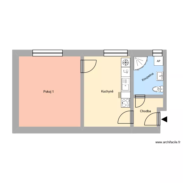 Na Des&aacute;t&eacute;m 1416, byt 14. Plan de 8  et 161 m²