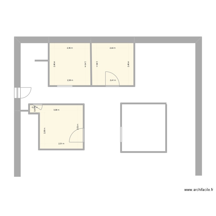 LOFT. Plan de 3 pièces et 18 m2