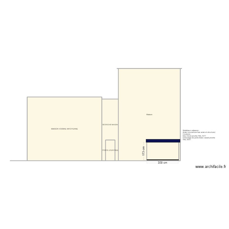 MAISON DONNAIN PECORARO VUE FACADE OUEST. Plan de 0 pièce et 0 m2