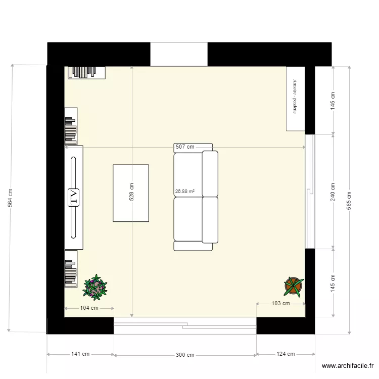 Agrandissement Salon. Plan de 