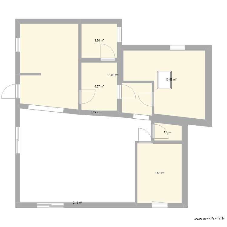 nouvelle maison. Plan de 8 pièces et 68 m2