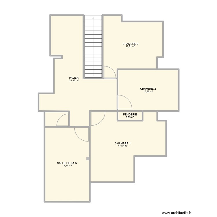 ETAGE MUZILLAC. Plan de 6 pièces et 77 m2
