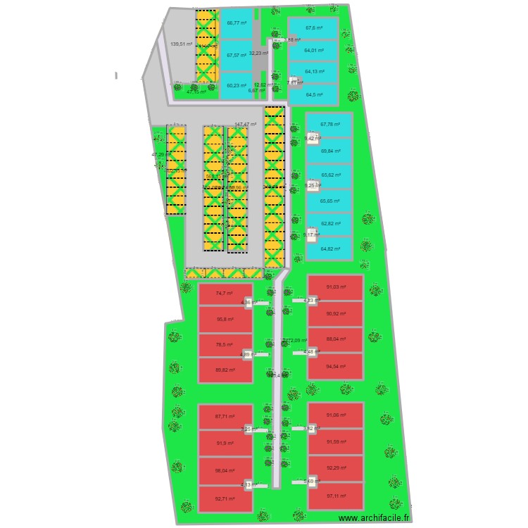 RSL - ET1982. Plan de 59 pièces et 5320 m2