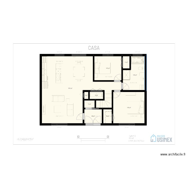 CASA 28' X 42' - PLAN VIERGE. Plan de 10 pièces et 94 m2