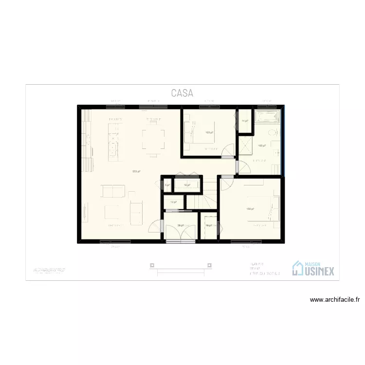 CASA 28' X 42' - PLAN VIERGE. Plan de 