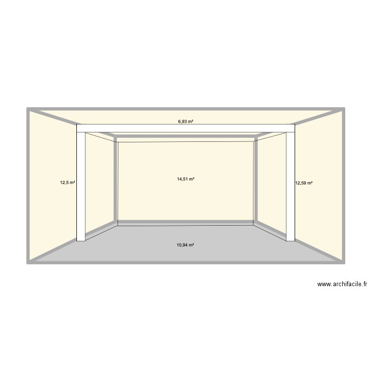 caveau. Plan de 5 pièces et 57 m2