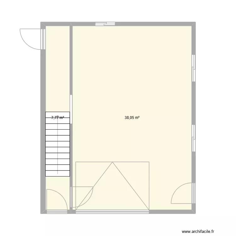 Modif garage. Plan de 2 Pièces et 46 m² Modif garage. Plan de 2 Pièces et 46 m²