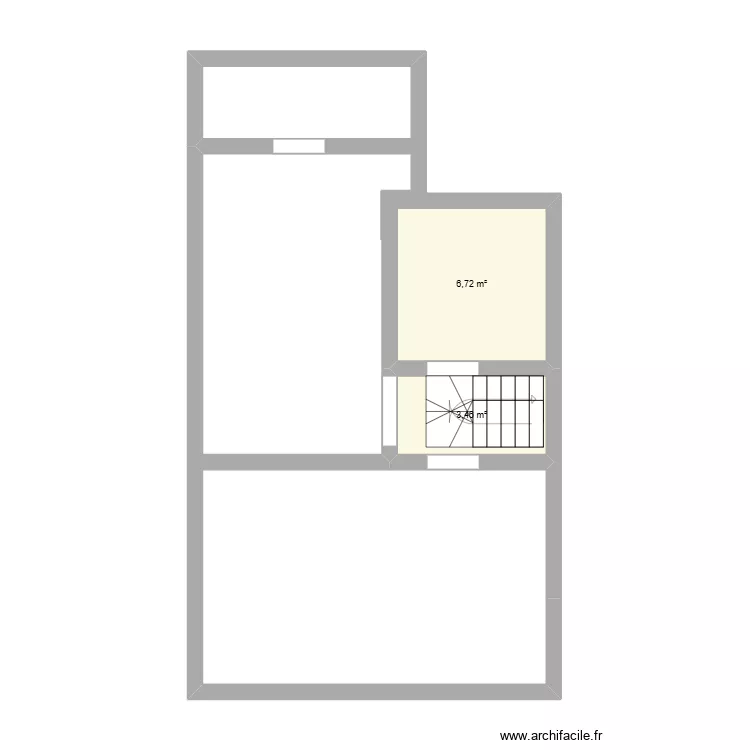 REAL ANDY. Plan de 2  et 10 m²