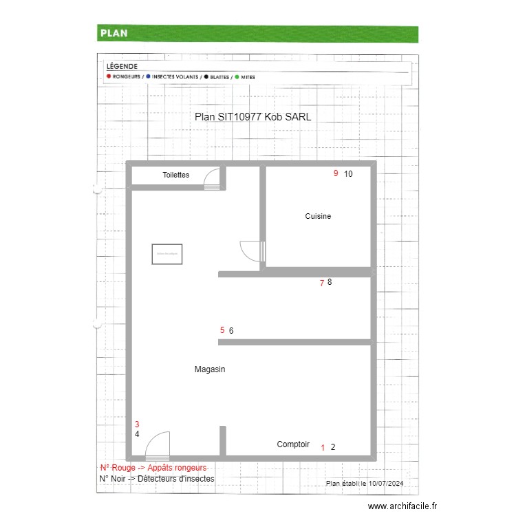 Plan Kob Secretariat. Plan de 0 pièce et 0 m2