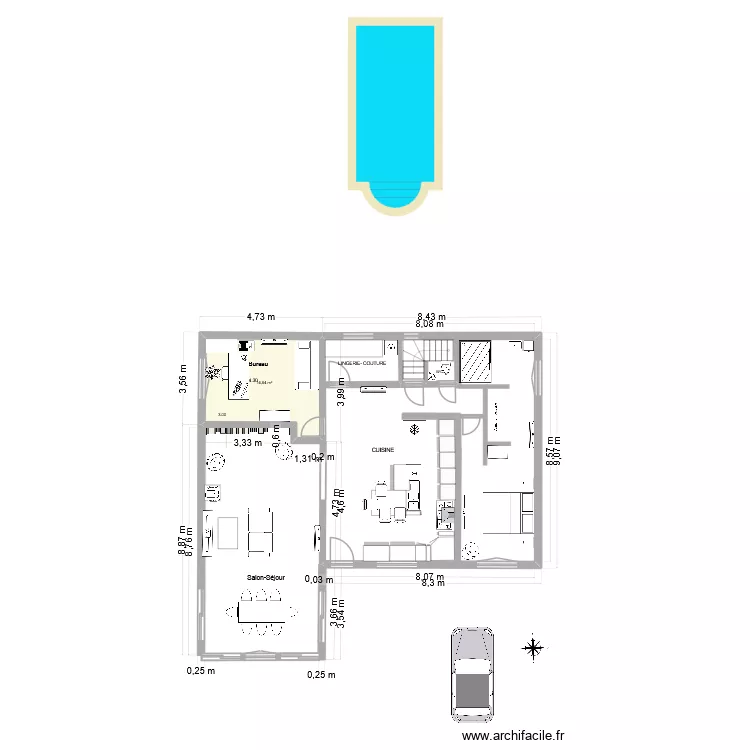 Saint Gervais. Plan de 1 et 15 m² Saint Gervais. Plan de 1 et 15 m²