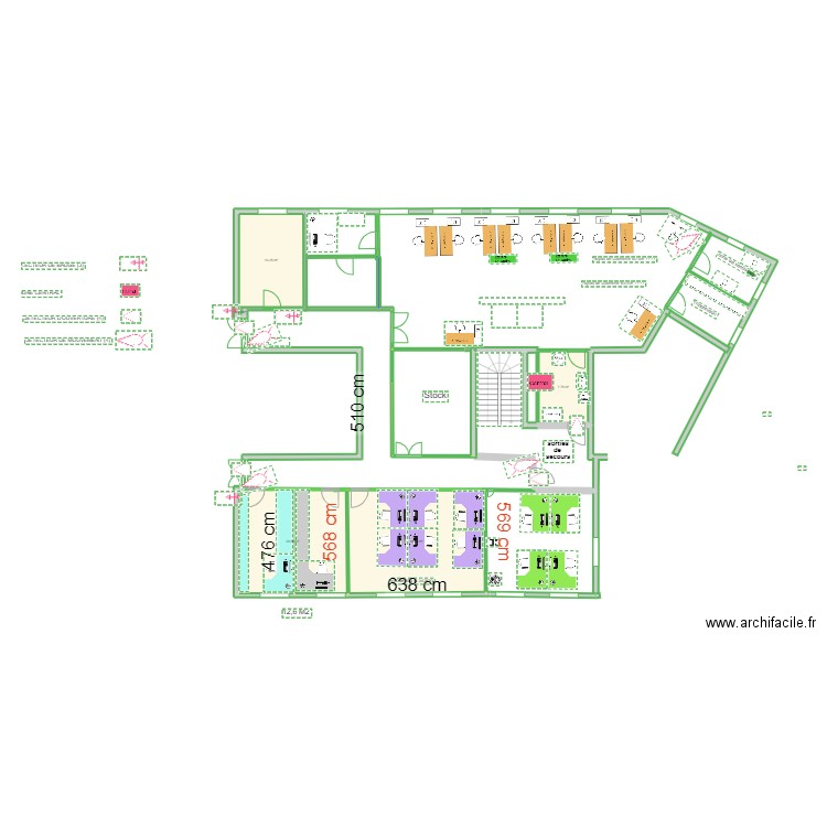 PROD EMBOUT VILLENEUVE LE ROI Alarme Atelier. Plan de 5 pièces et 75 m2