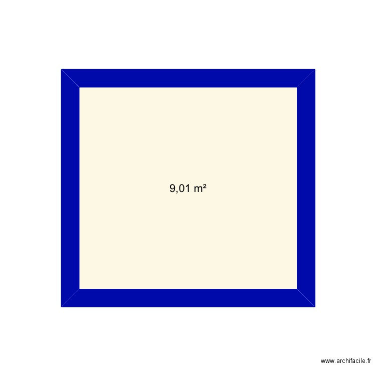 Chambre ado Lia . Plan de 1 pièce et 9 m2