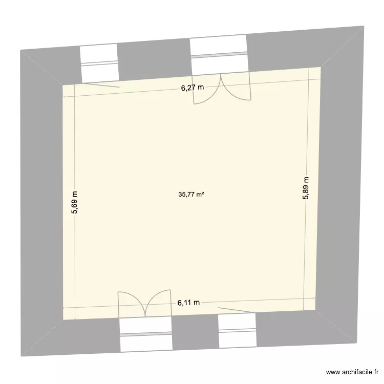 Jeudo. Plan de 1 Pièce et 36 m² Jeudo. Plan de 1 Pièce et 36 m²