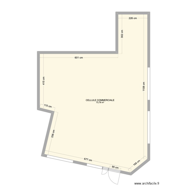 SQ ST GEORGE VIDE. Plan de 1 pièce et 74 m2