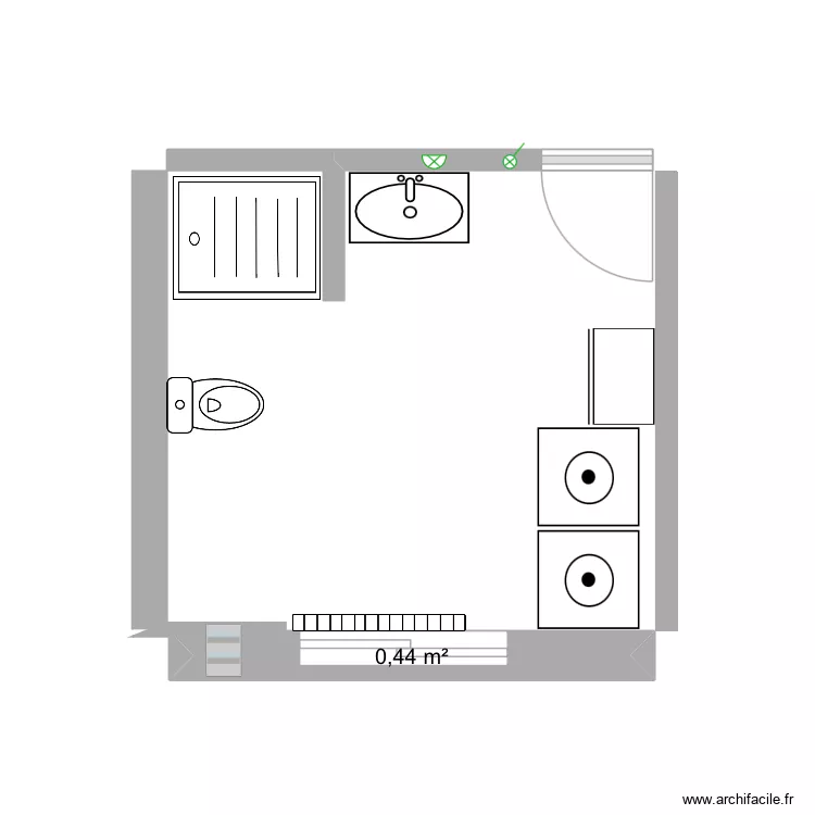 SDB projet 1. Plan de 1 et 0 m² SDB projet 1. Plan de 1 et 0 m²