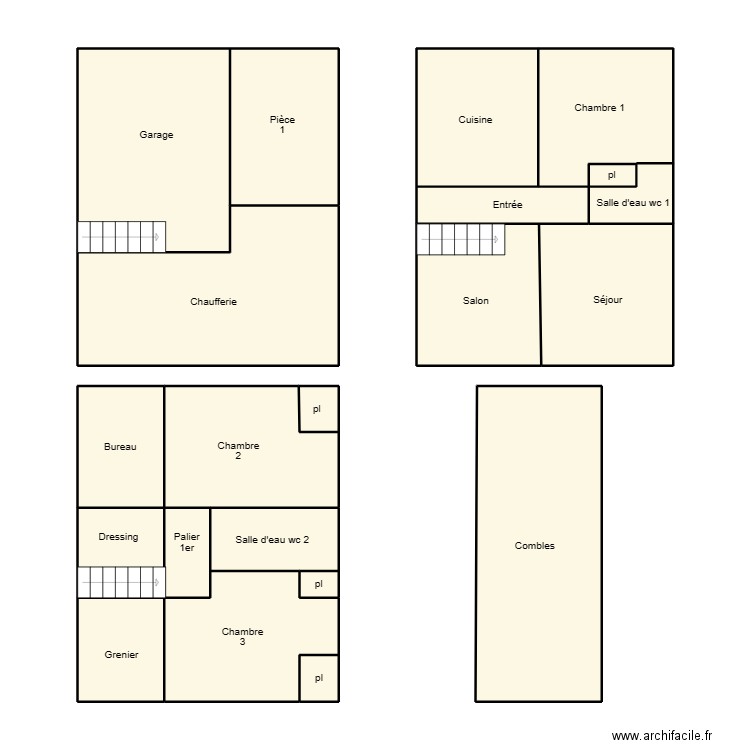 PLONEOUR LANVERN LEMOAL. Plan de 20 pièces et 122 m2