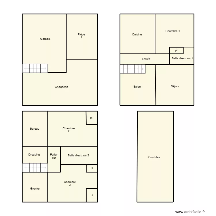 PLONEOUR LANVERN LEMOAL. Plan de 