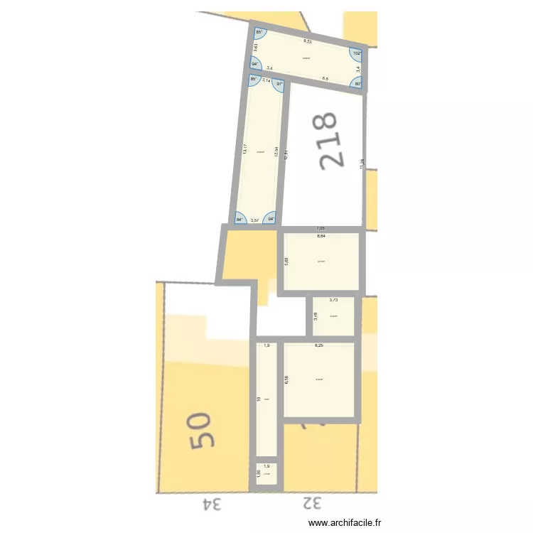 Saint Louis cadastre SAV2. Plan de 7 Pièces et 187 m²