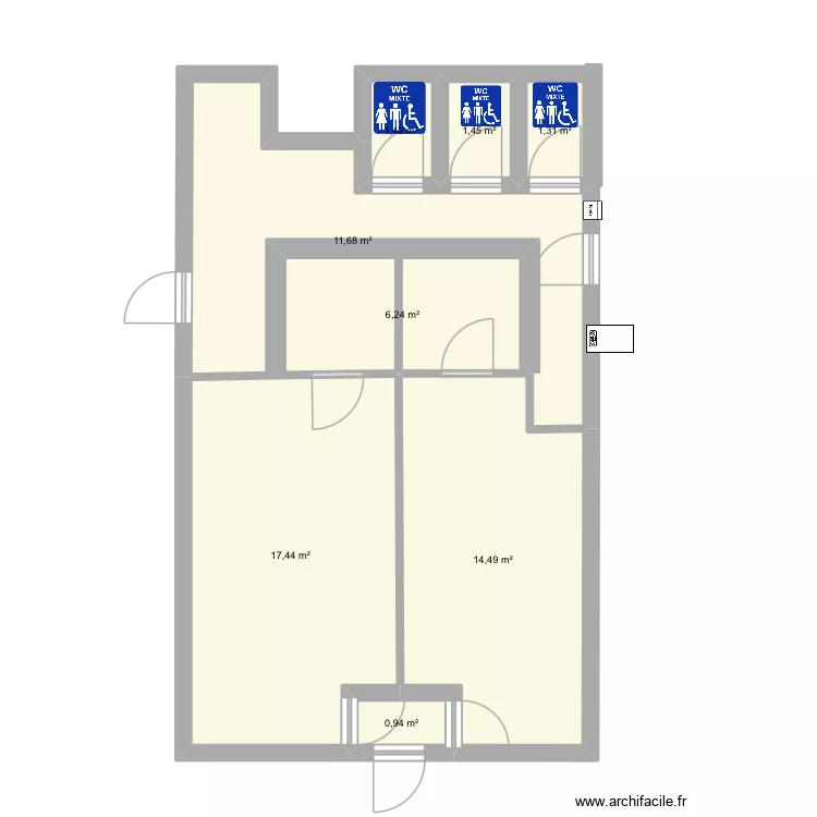 Rectification orine. Plan de 8  et 55 m²