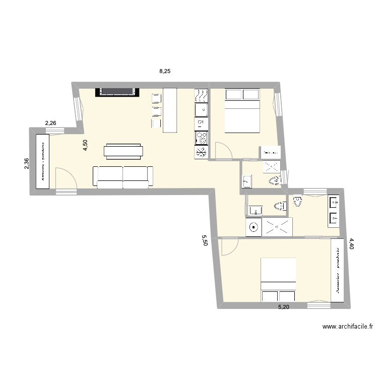 claudio coello 43 2 piso. Plan de 3 pièces et 63 m2