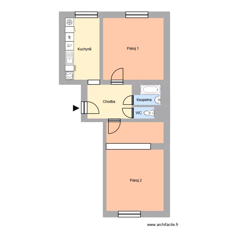 Budovatelská 437, byt 20. Plan de 10 et 60 m² Budovatelská 437, byt 20. Plan de 10 et 60 m²