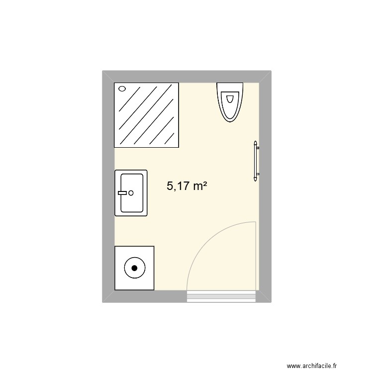 Maman Rahim. Plan de 1 pièce et 5 m2