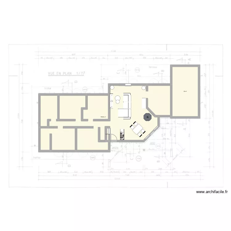 Maison Génébrières. Plan de 3 et 132 m² Maison Génébrières. Plan de 3 et 132 m²