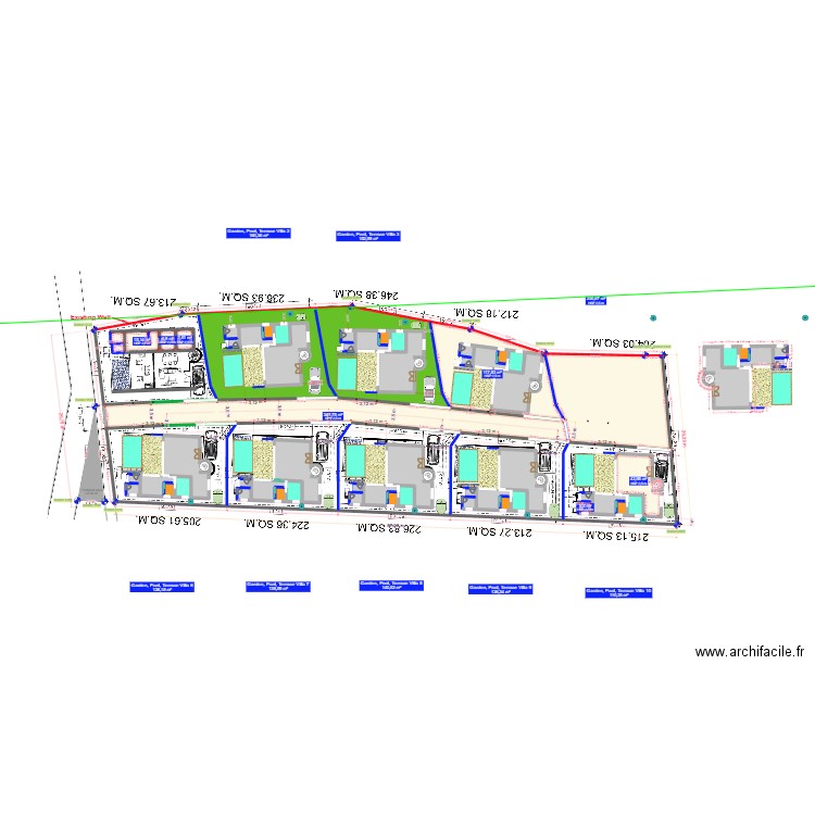 Lamai center land area V2bis. Plan de 70 pièces et 3128 m2