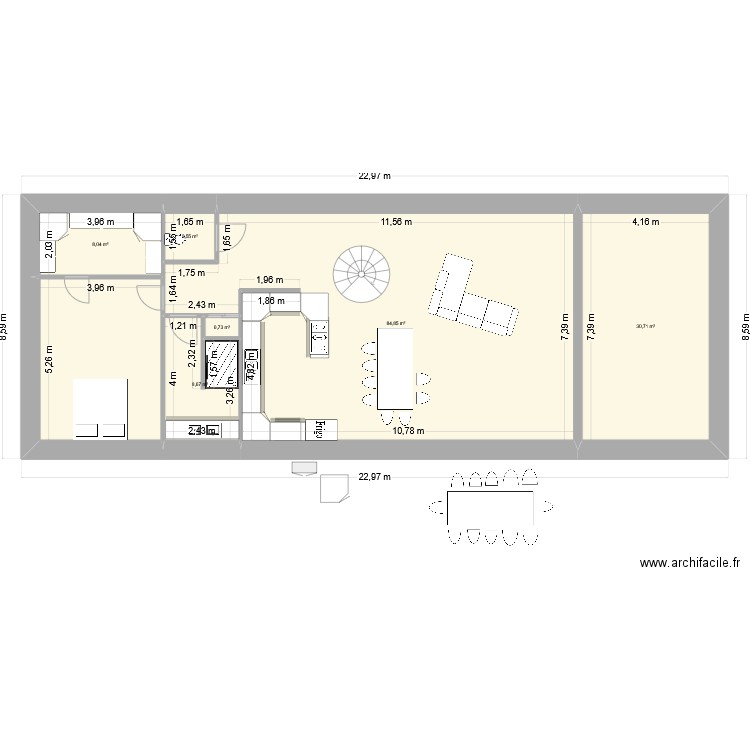 christophe essaie2. Plan de 7 pièces et 156 m2