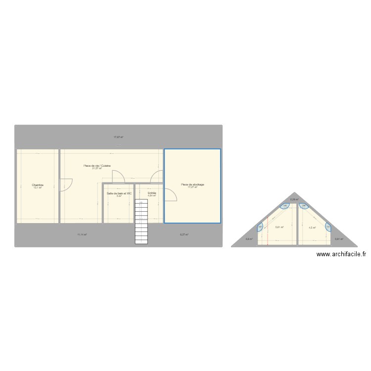 Projet Cornevin. Plan de 13 pièces et 109 m2