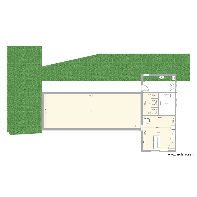 pc 1. Plan de 4 pièces et 104 m2