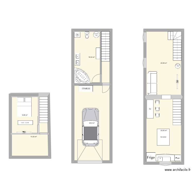 TONTON 2. Plan de 6 pièces et 102 m2