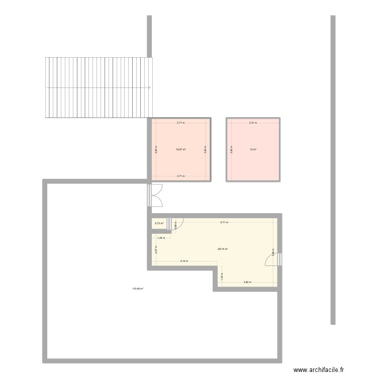 Terrasse glacier. Plan de 5 pièces et 167 m2