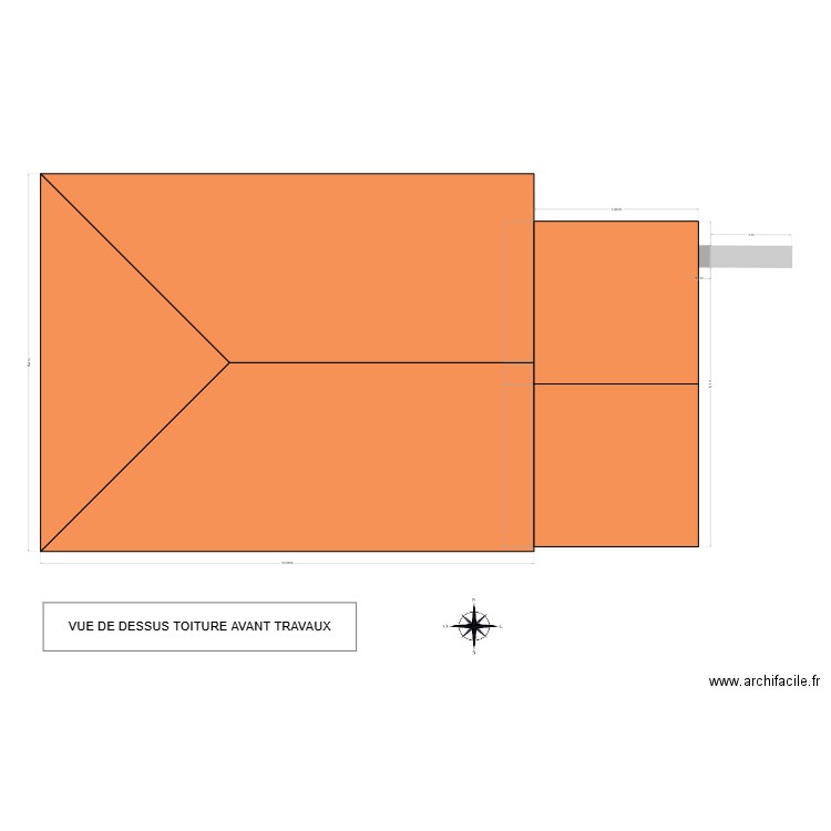 VUE DE DESSUS TOITURE AVANT TRAVAUX. Plan de 0 pièce et 0 m2