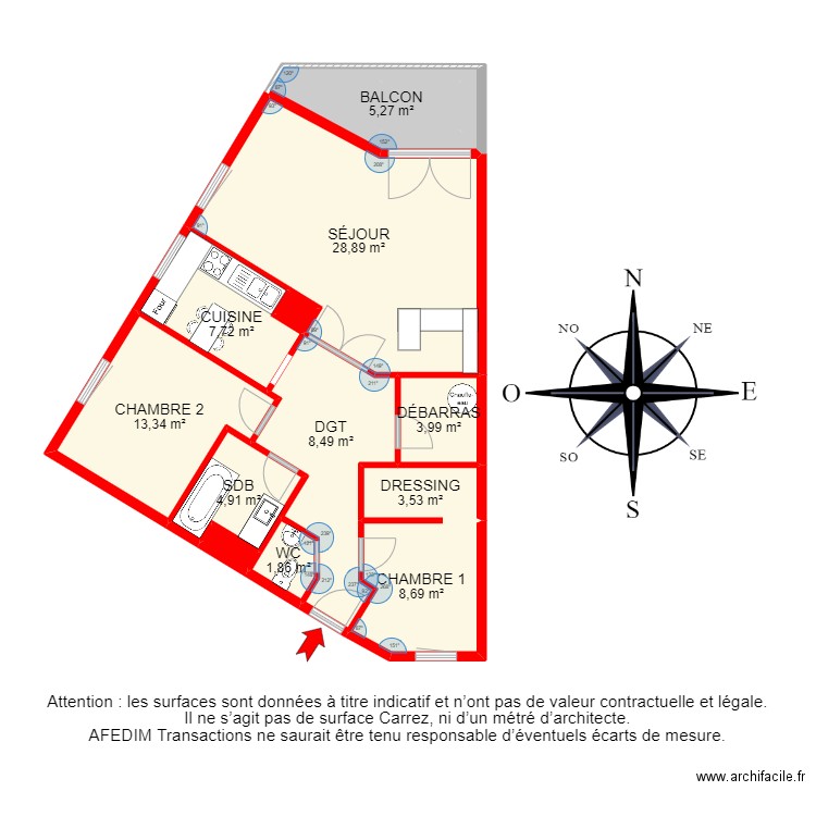 BI19302 - . Plan de 15 pièces et 102 m2