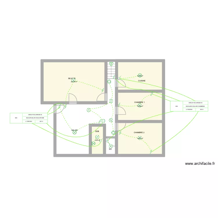 ETAGE BRUNO ECLAIRAGE. Plan de 5 et 67 m² ETAGE BRUNO ECLAIRAGE. Plan de 5 et 67 m²