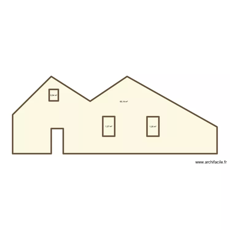 Facade StPrest. Plan de 4 pièces et 72 m²