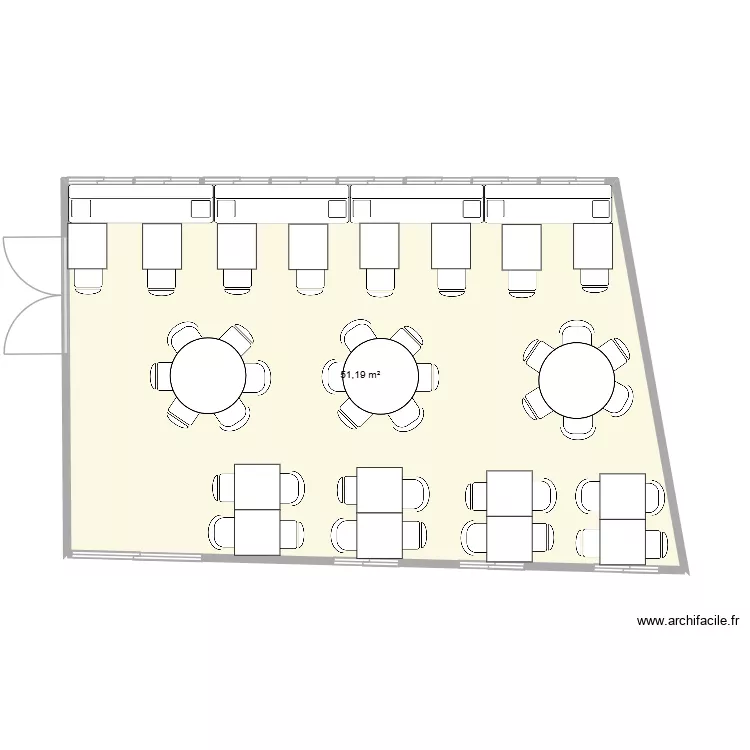 Projet V&eacute;randa Villa Romana. Plan de 1  et 51 m²