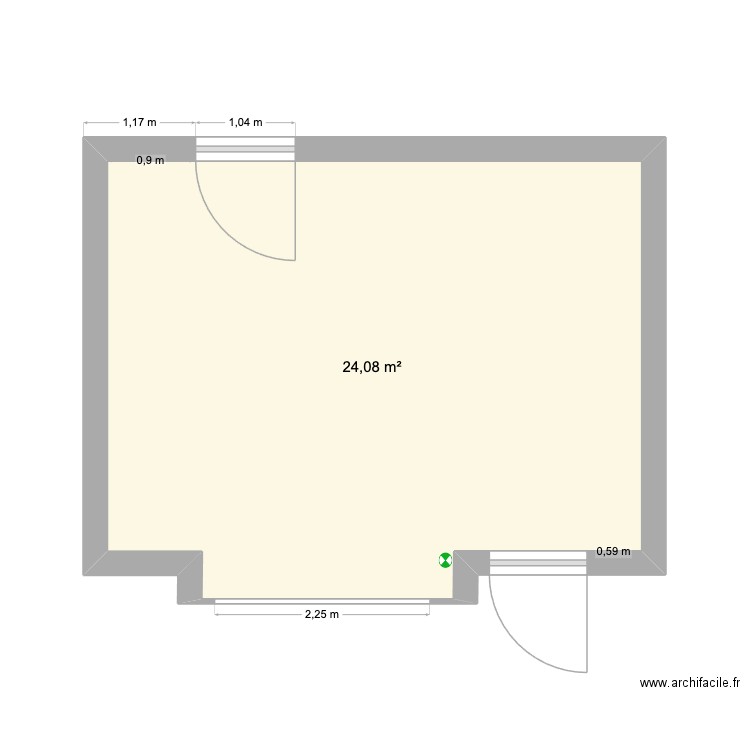 LOCAL93 LIBERATION. Plan de 1 pièce et 24 m2