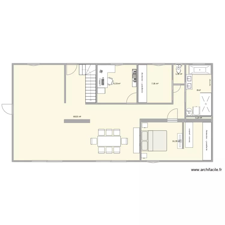 Plan maison 2. Plan de 7 Pièces et 112 m² Plan maison 2. Plan de 7 Pièces et 112 m²