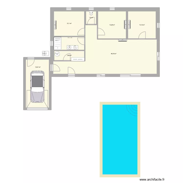 Maison à Rivières ACTUA 83 MFC v1. Plan de 7 et 139 m² Maison à Rivières ACTUA 83 MFC v1. Plan de 7 et 139 m²