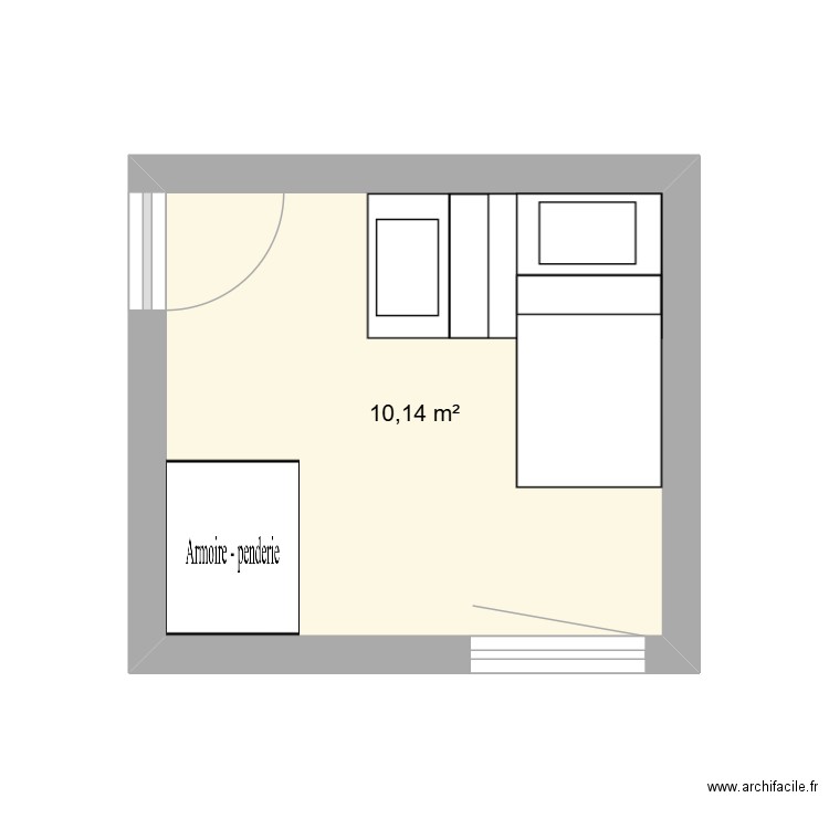 pont arc piece A. Plan de 1 pièce et 10 m2