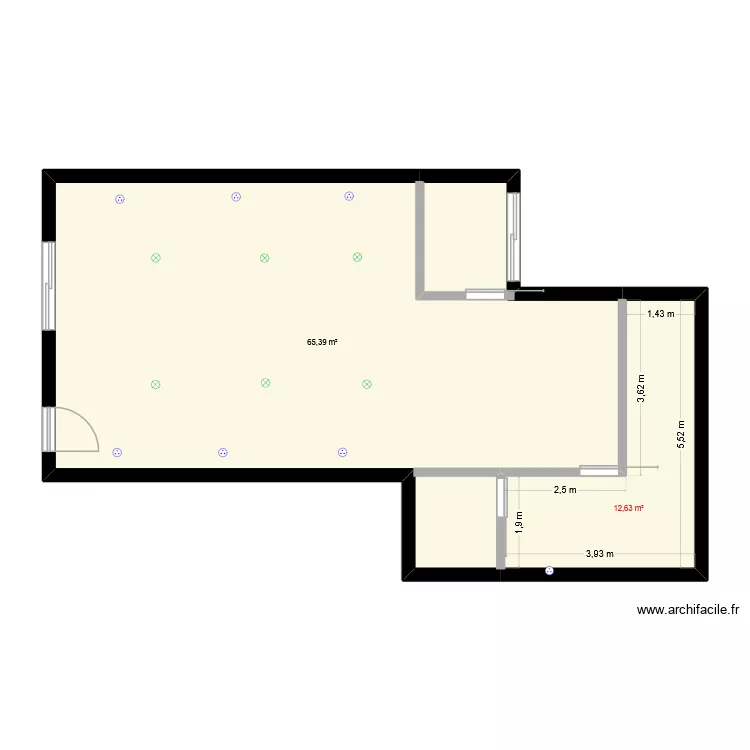 EPICERIE MOUSSY LE NEUF plan septembre 2026. Plan de 2 Pièces et 78 m²