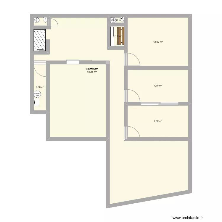 SPA SALY V2. Plan de 7  et 84 m²