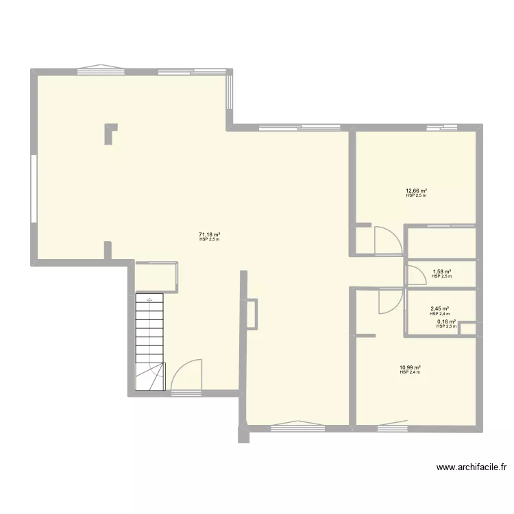 st martin rdc. Plan de 6  et 99 m²
