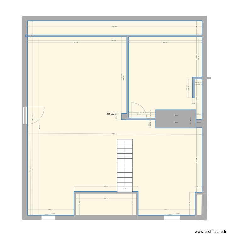 GITE 1 2éme. Plan de 3 pièces et 96 m2